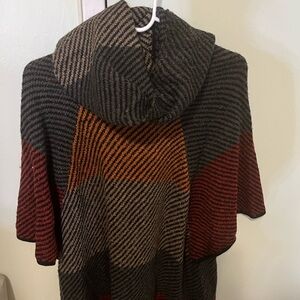 Striped Cowl Neck Sweater - Multicolor